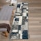 World Rug Gallery Contemporary Abstract Design Plush Shag Runner Rug  2'x7' Gray 473NAVY2X7 - alternate 1